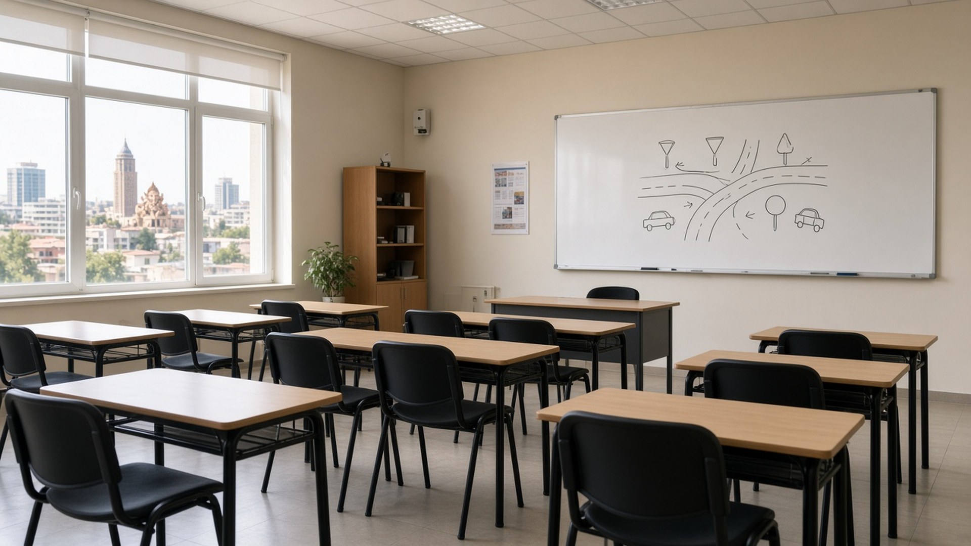 Theory classroom at School Vroom, Ramat Gan